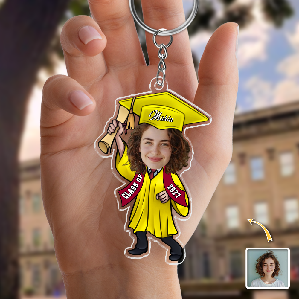 Custom Funny Face Class of 2026 Graduation Keychain, Personalized Gift for Graduate TH10 169163