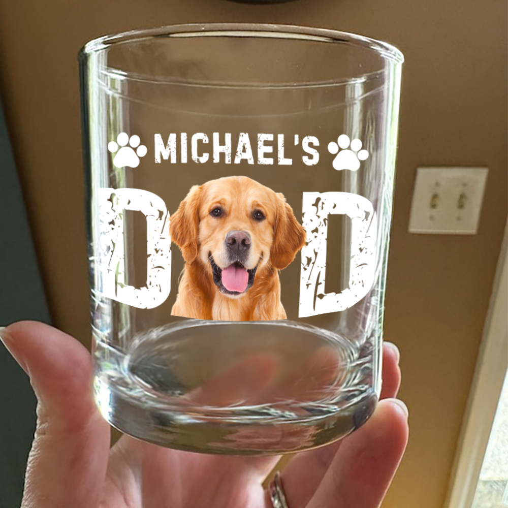 Custom Dog Photo Whiskey Glass For Dog Dad TH10 892915