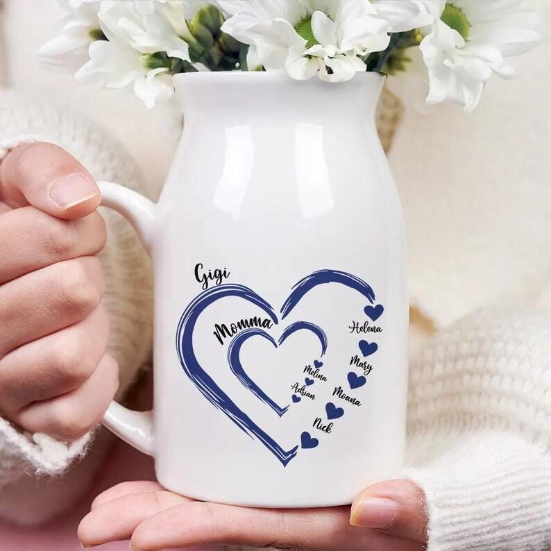 Personalized First Mom Now Grandma Vase – Mother's Day Gift for Grandma, Mom CH07 910888