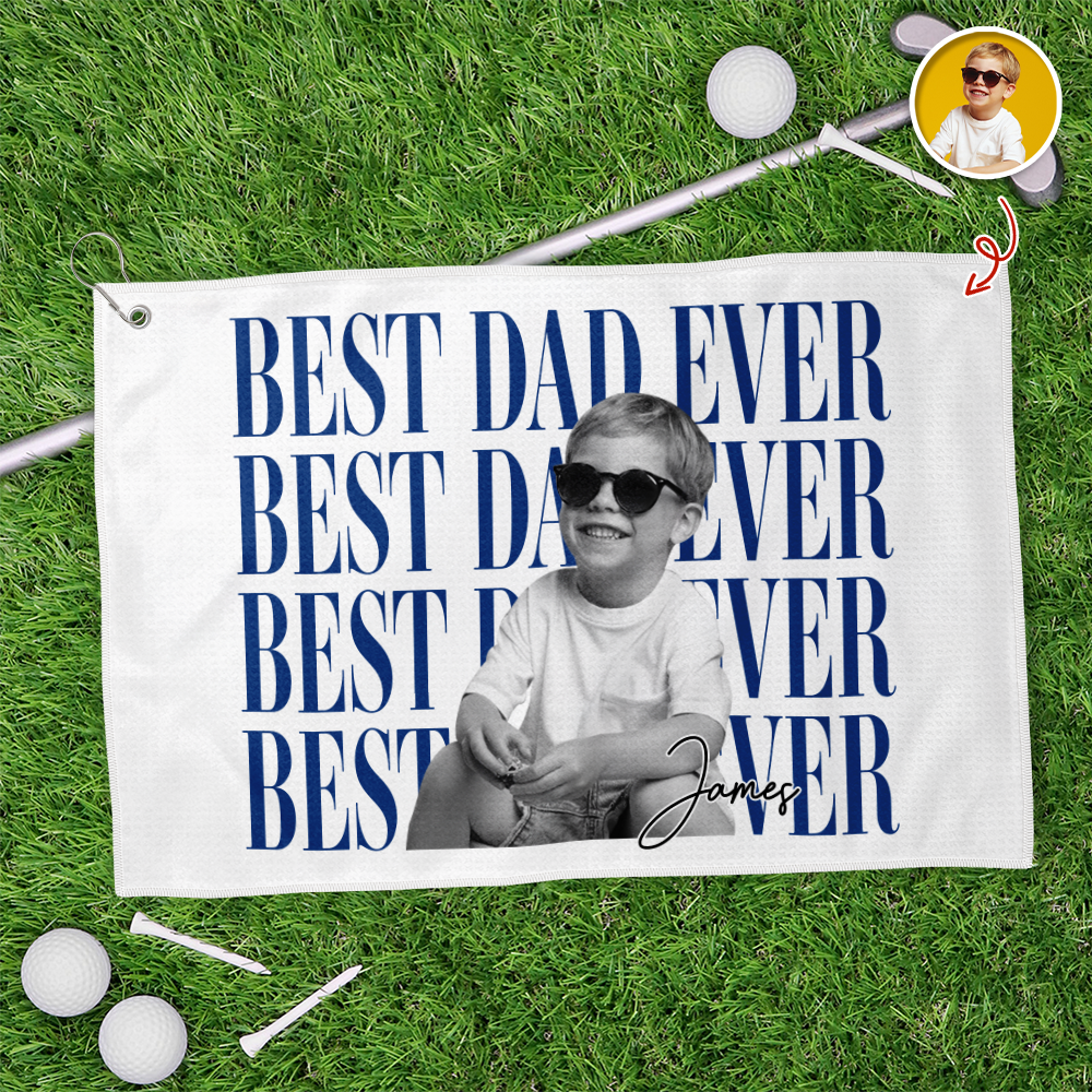 Personalized Vintage Photo Best Dad Ever Golf Towel For Golf Lovers For Father's Day Gift CH07 911504