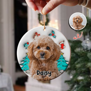 Custom Dog Photo I Am Santa 3D Inflated Effect Ceramic Ornament Personalized Gift For Dog Lovers HO82 894712