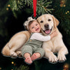 Custom Dog & Baby Photo Acrylic Ornament - Personalized Family Keepsake Gift CH07 180570