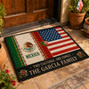 Personalized Mexico USA Two Cultures One Family Doormat K228 922178
