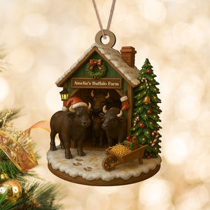 Custom Name Buffalo Farm Wood Ornament – Christmas Gifts for Women & Men LM32 895611