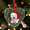 Custom Photo Dog Personalized Heart Shaped Glass Ornament For Christmas HA75 897468