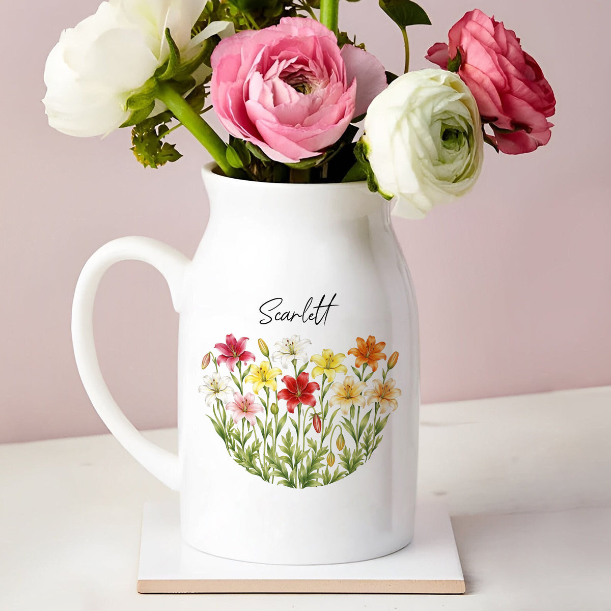 Personalized Floral Name Flower Vase Gift For Her CH07 911202
