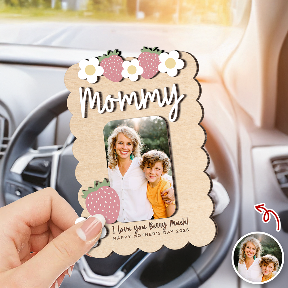 Custom Photo I Love You Berry Much Car Visor Mother's Day Gift HO82 902080