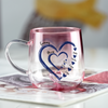 Custom Kids Name Heart Pink Gradient Glass Mug Gift For Family HO82 901798