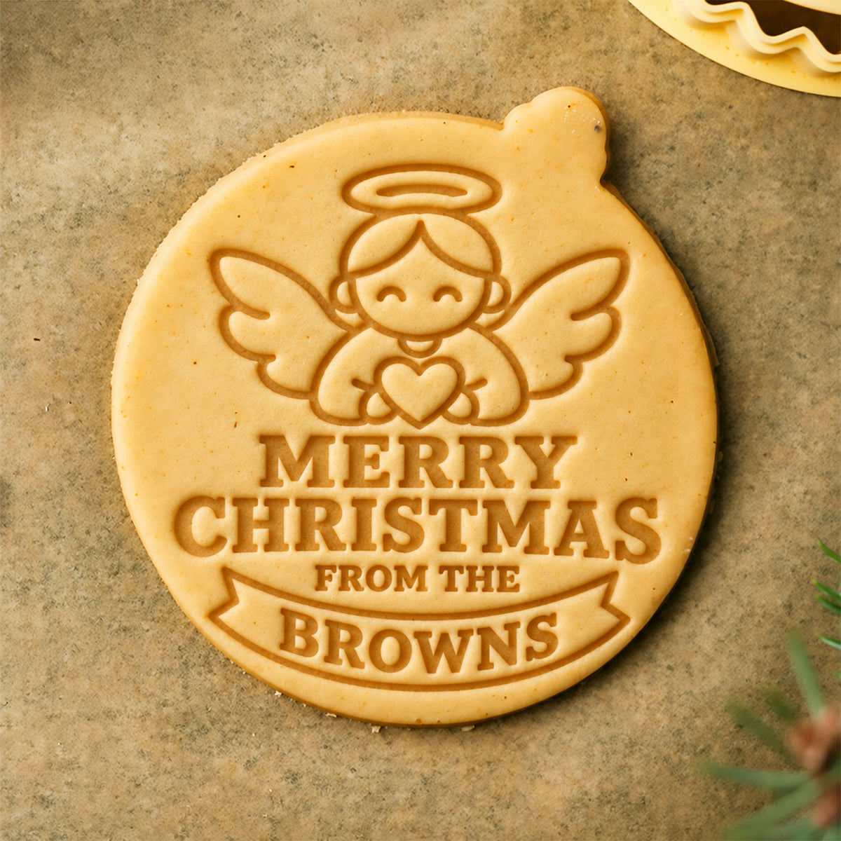 Personalized Family Name Merry Christmas Cookie Stamp For Holiday Party CH07 181066