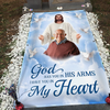 Custom Photo God Has You in His Arms Memorial Grave Blanket HA75 892788