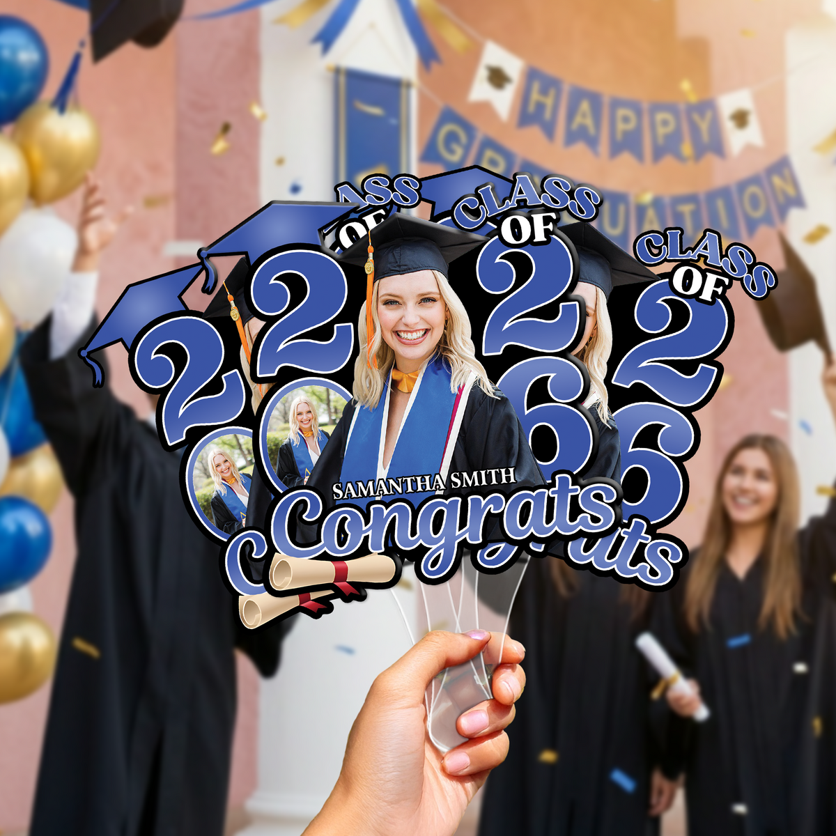 Custom Photo Congrats Class Of 2026 Face Fan HA75 920836