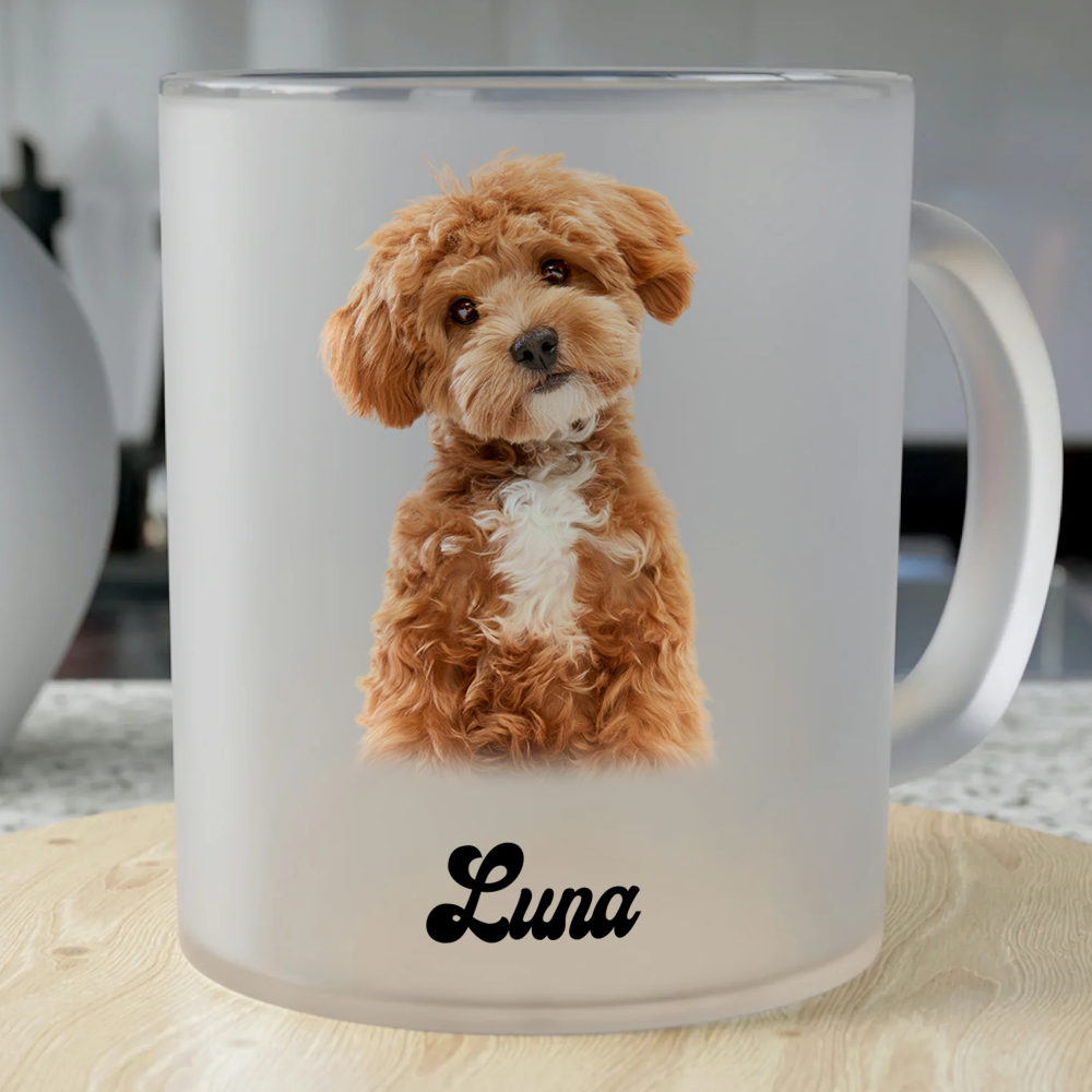 Custom Puppy Photo Glass Mug For Dog Lovers CH07 895368