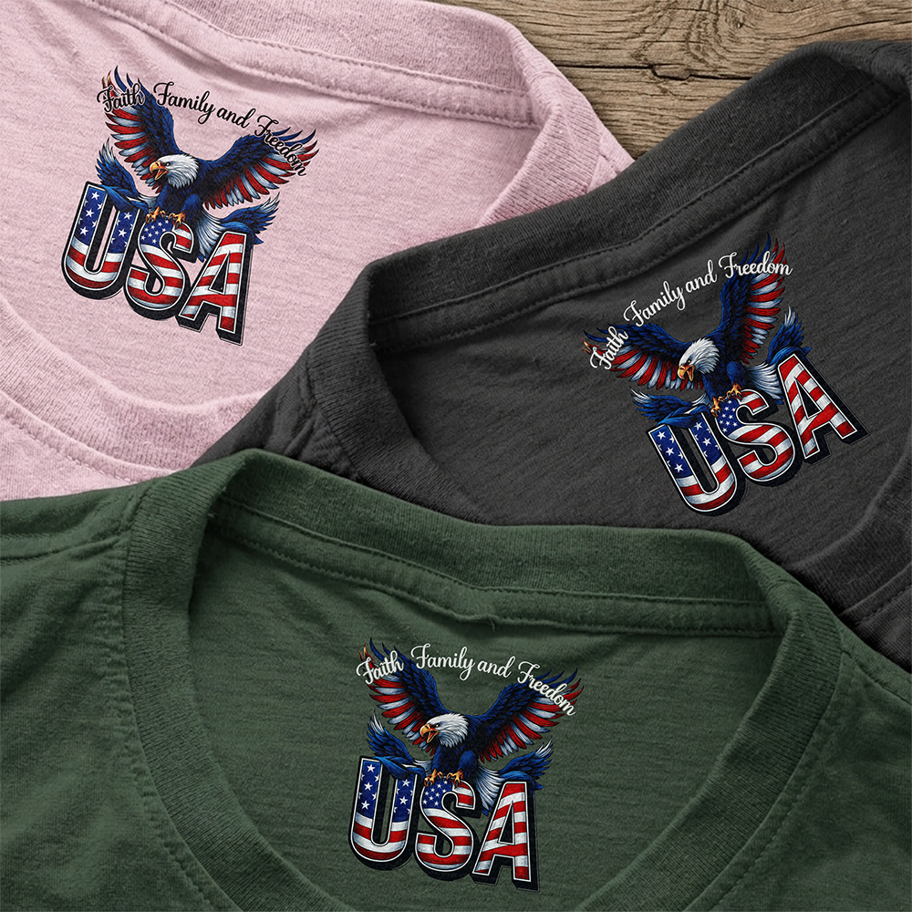 Faith, Family & Freedom America 250 Years Neck Print Shirt CH07 910908