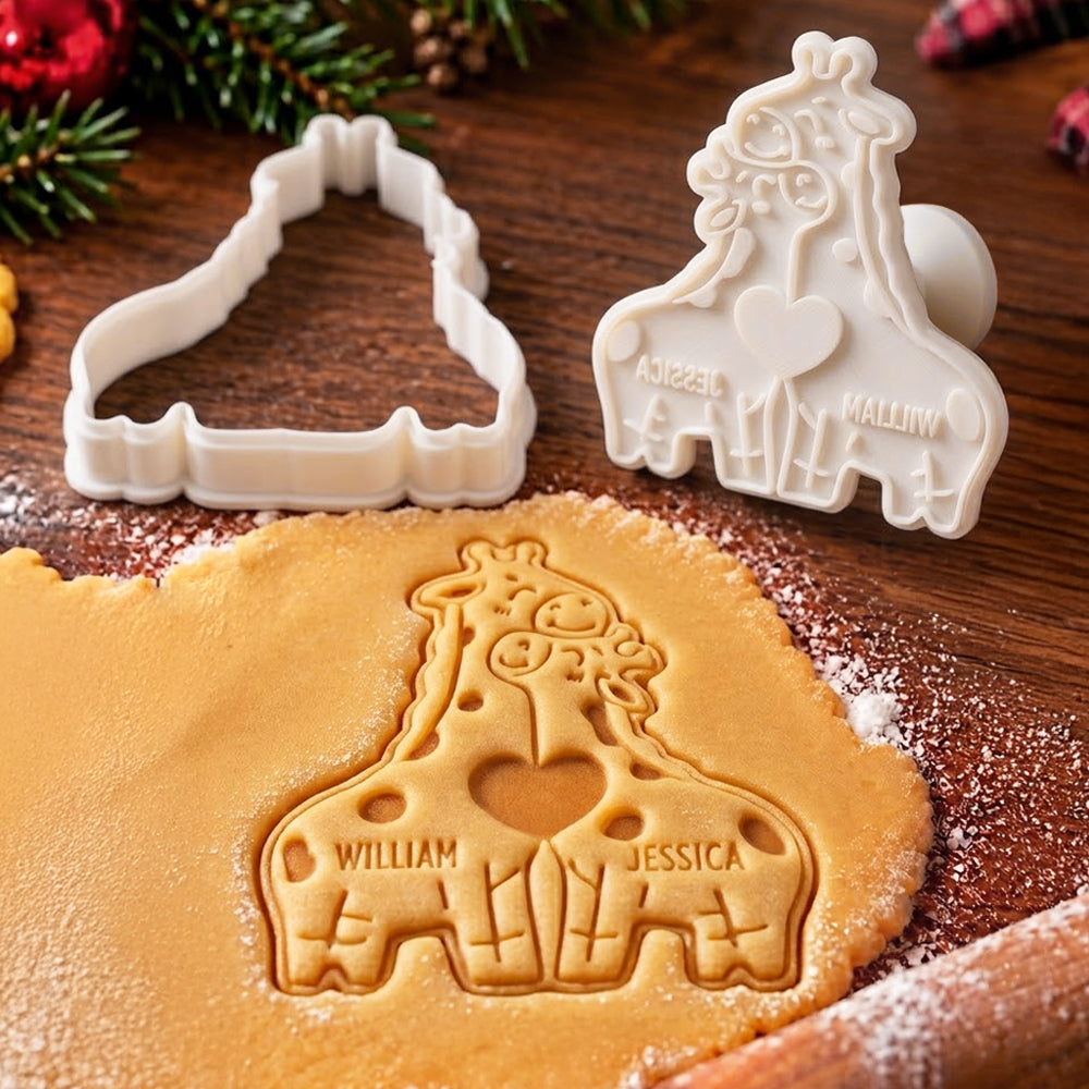 Custom Giraffe Family Shaped Cookie Stamp, Unique Baking Accessory HO82 904172