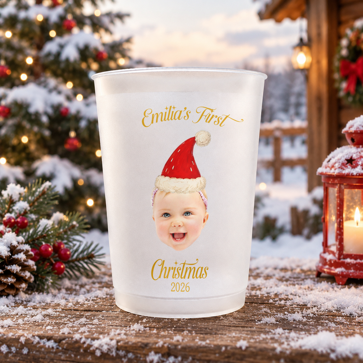 Custom Photo Baby's First Christmas Personalized Cups HA75 919462