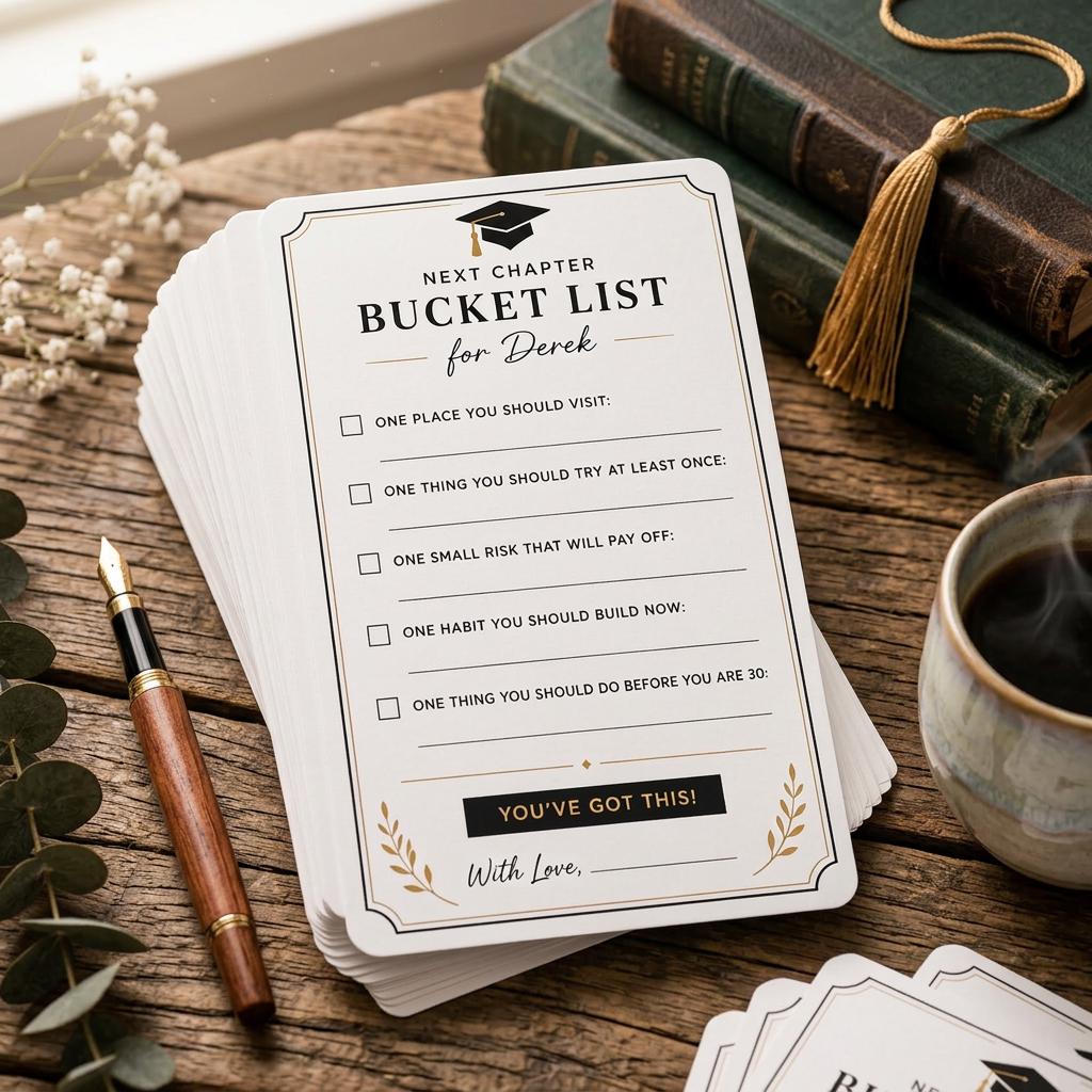 Class of 2026 Graduation Set 12 Wishes Cards Grad Party Decor Gift CH07 911344