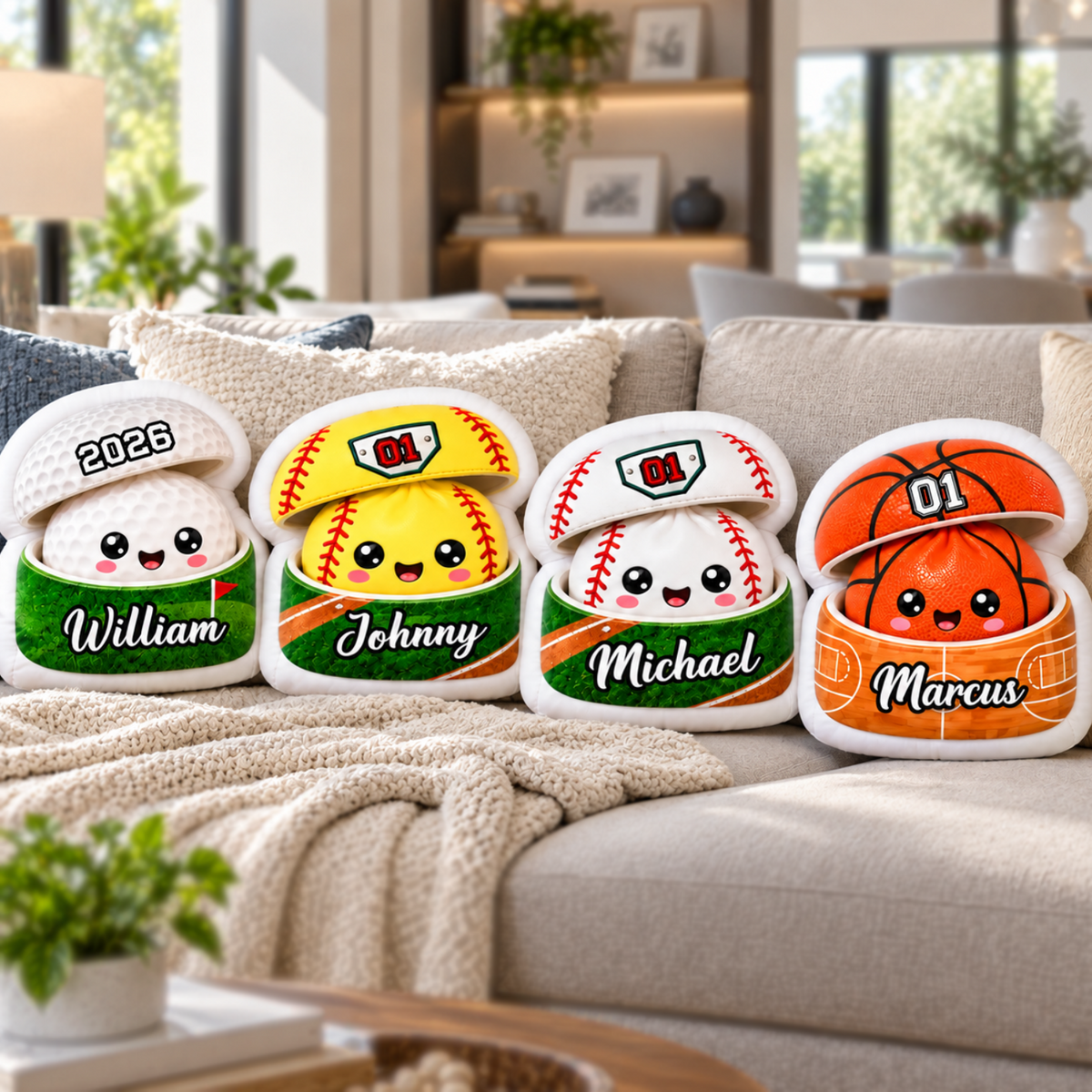 Personalized Sport Dumpling Shaped Pillow for Sports Lovers LM32 670439