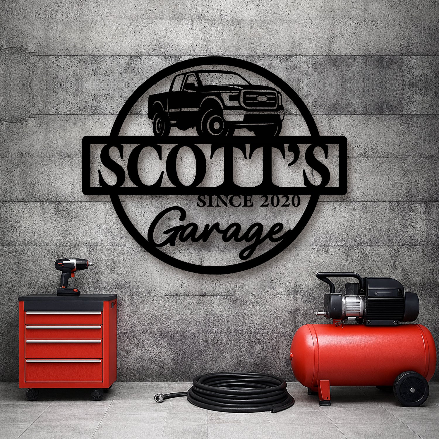 Personalized Monogram Metal Sign Custom Car Garage Sign CH07 896258