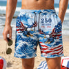 Patriotic Eagle 250 Years Freedom USA Flag Beach Short LM32 669361