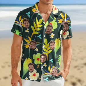 Custom Photo Tropical Flower Hawaiian Shirt For Summer Holiday Ch07 895586