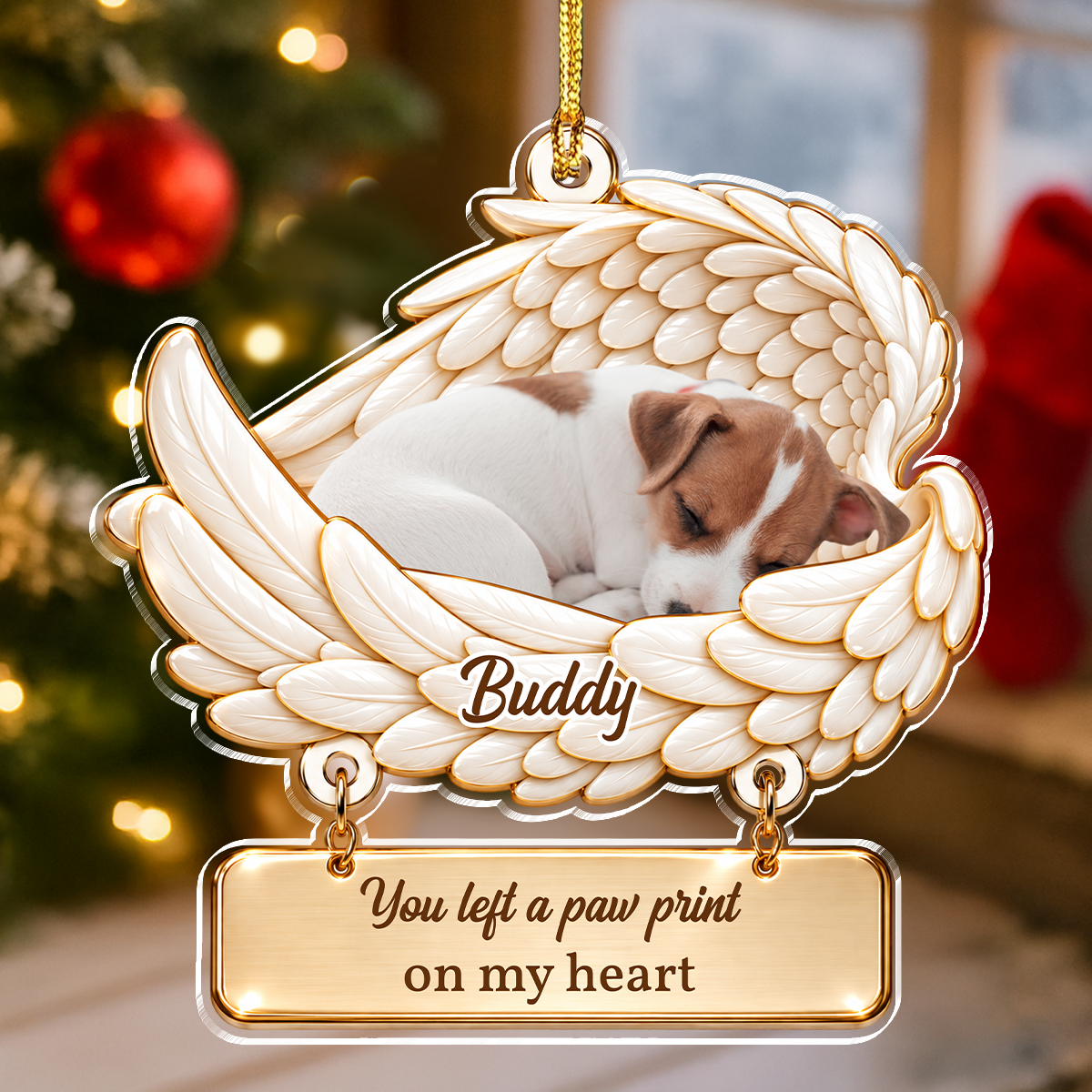 Custom Dog Photo I Loved You Your Whole Life Memorial Acrylic Ornament, Pet Remembrance Keepsake CH07 180744