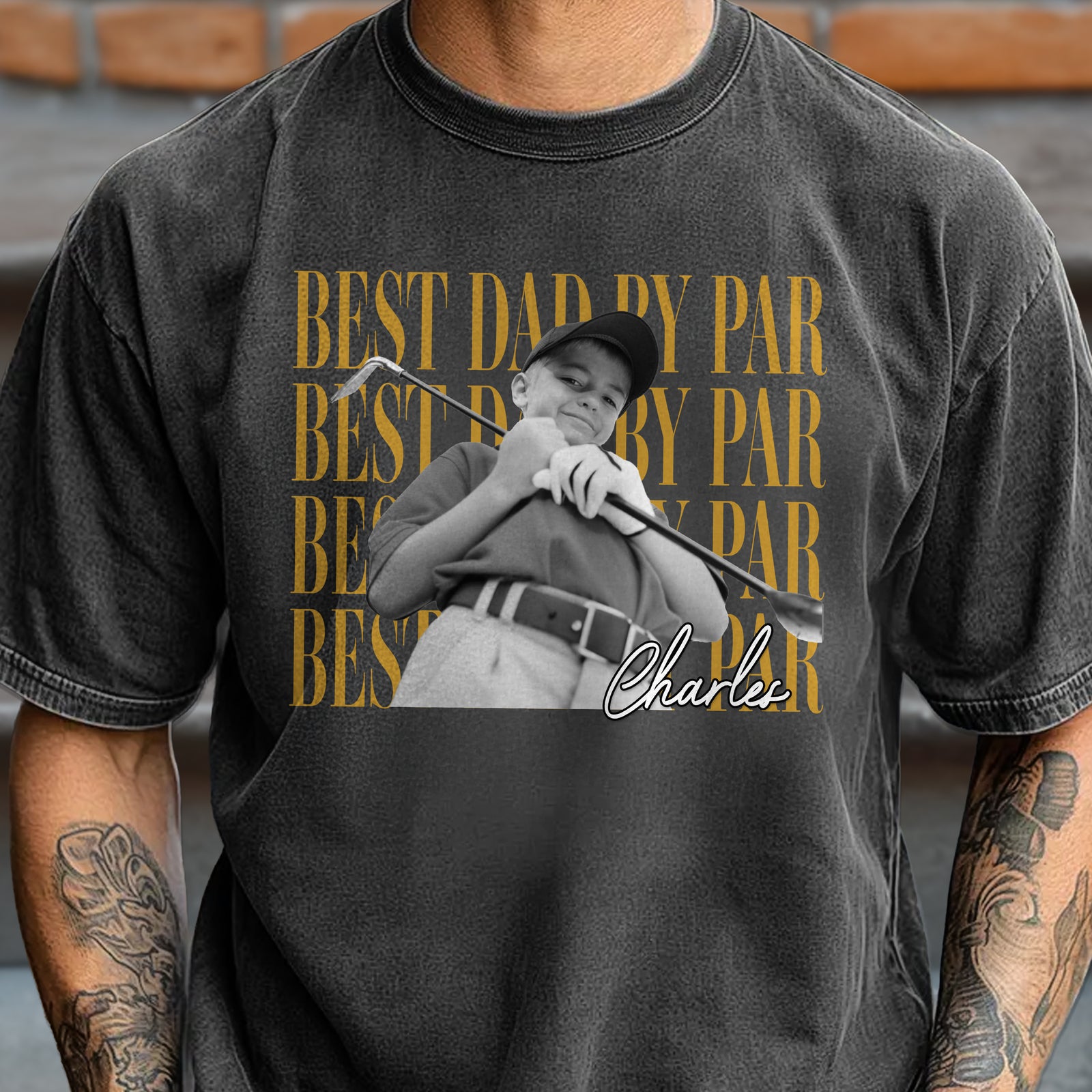 Custom Photo Best Dad By Par Vintage Style Comfort Shirt - Gift For Golf Lover, Dad, Father's Day HO82 902490