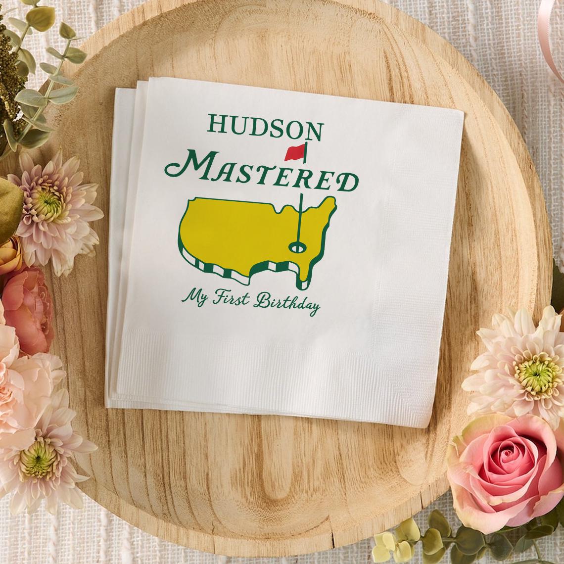 Personalized Name Mastered My First Birthday Party Beverage Cocktail Napkins LM32 899821