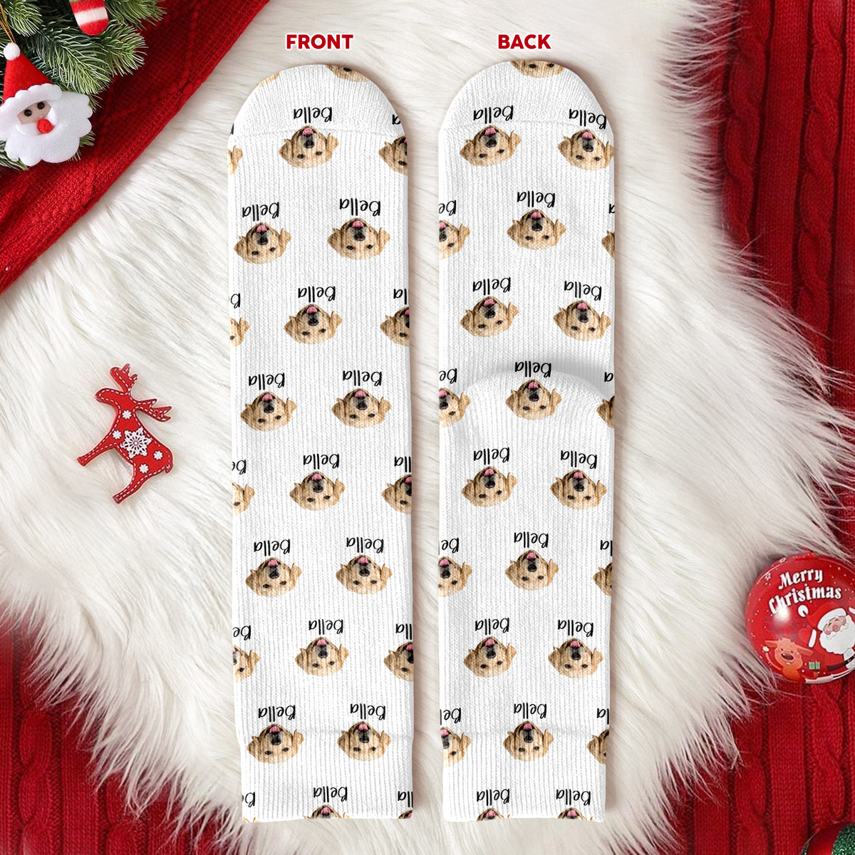 Custom Pet Portrait Socks – Personalized Dog/Cat/Person Photo & Name Gift TH10 896681