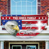 Custom Family Name Patriotic Eagle God Bless America Non-Pleated Fan Flag HA75 898790