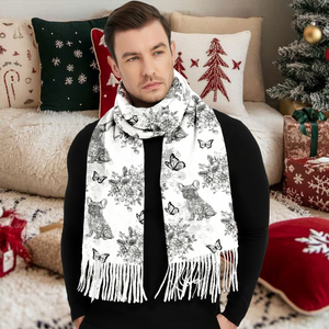 Personalized Dog Chinoiserie Toile De Jouy Style Scarf HO82 900758