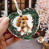 Custom Photo Dog Personalized Heart Shaped Ceramic Ornament For Christmas HA75 897464