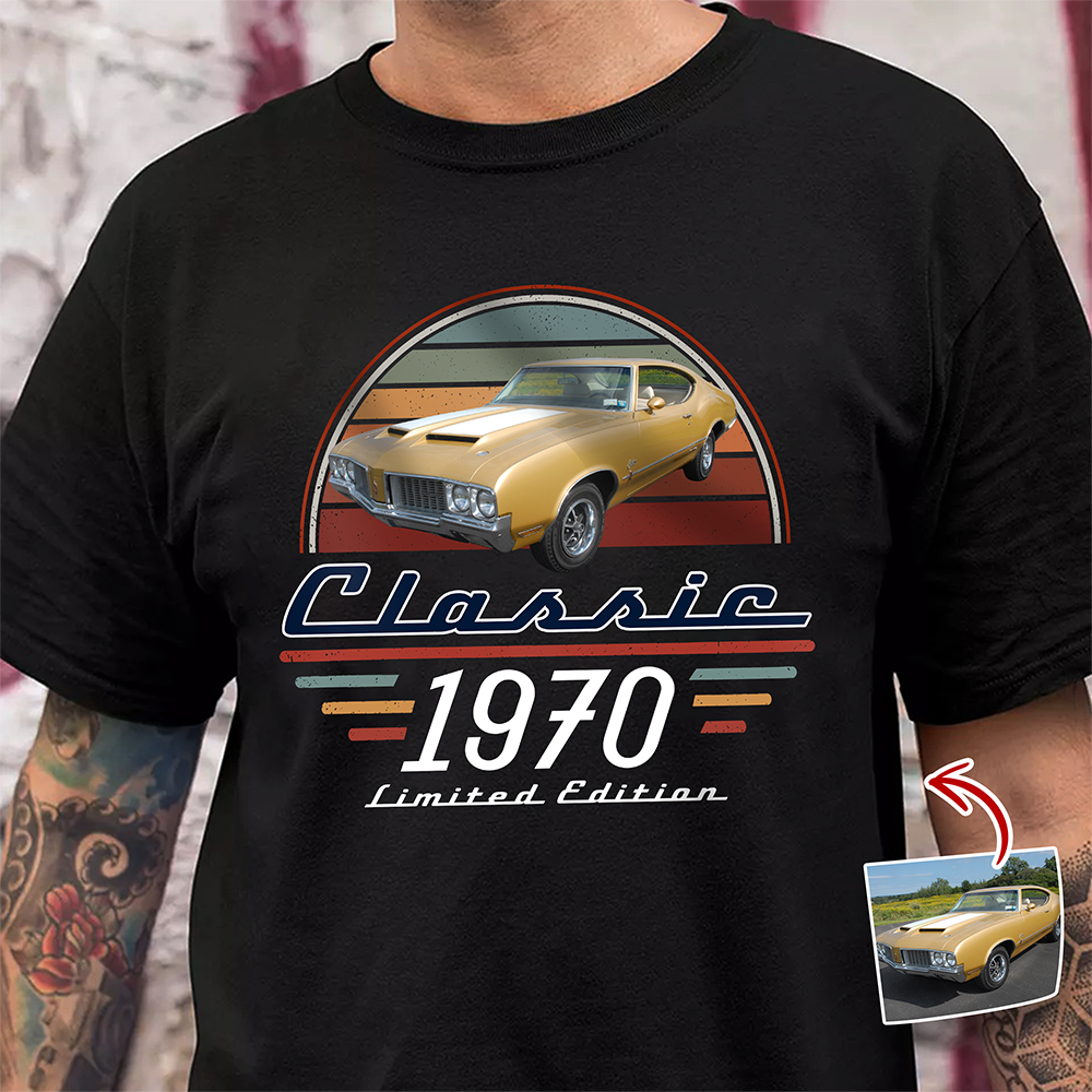 Custom Car Photo Classic Limited Edition Dark Shirt - Personalized Gifts For Dad, Grandpa, Family, Yourself CH07 180006