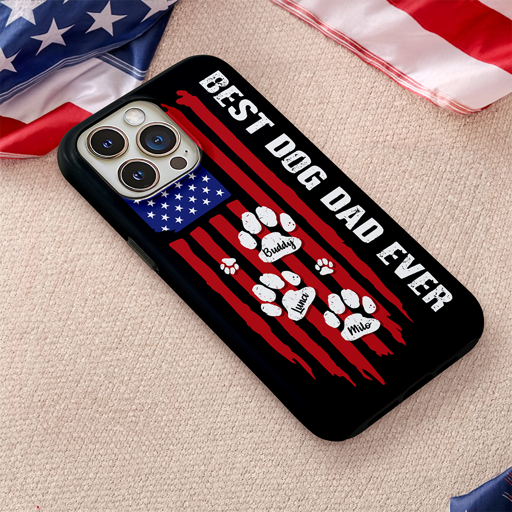 Custom Name Best Dog Dad Ever American Flag Phone Case TH10 169807