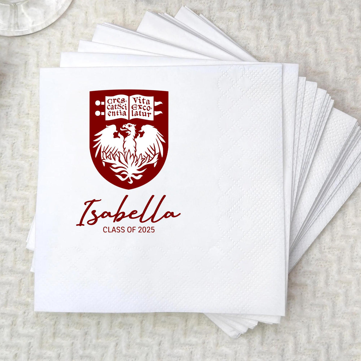 Personalized College Logo Graduation Napkins - Class of 2026 Party Beverage Cocktail Napkins LM32 899825