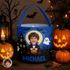 Custom Face Photo Little Vampire Trick or Treat Basket - Kids Halloween Gift HO82 903170