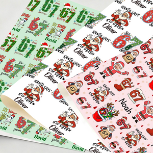 Custom Name 67 Christmas Wrapping Paper Personalized Six Seven Number Wrapping Paper CH07 899220