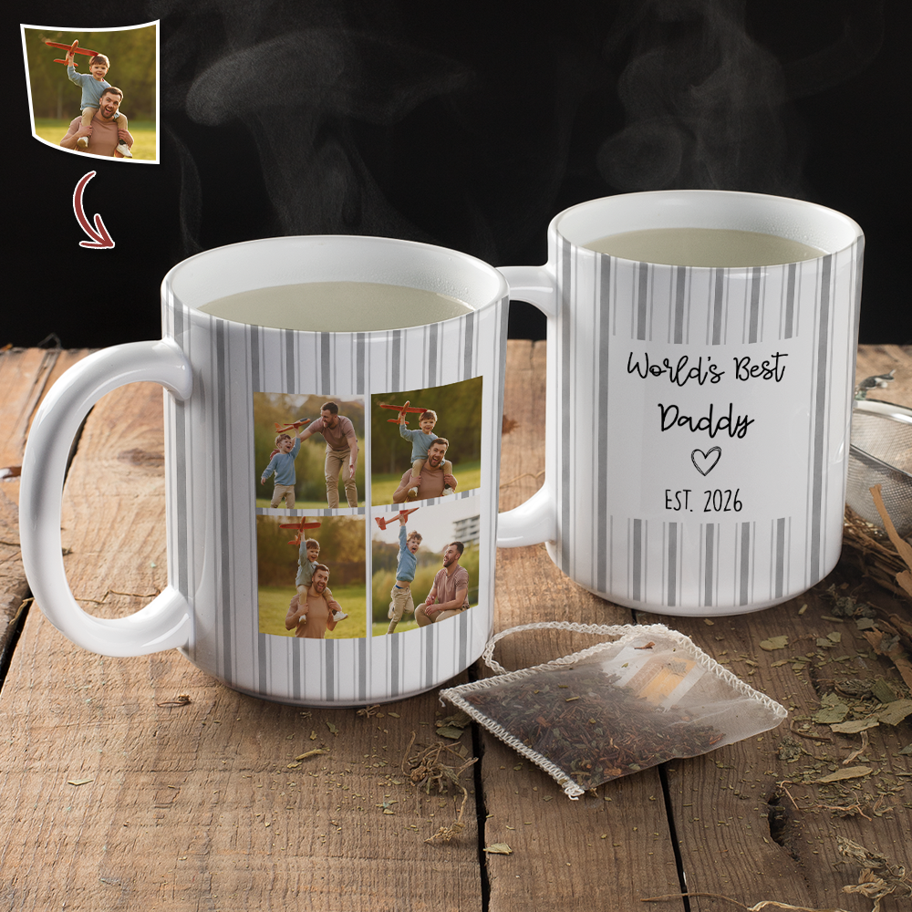 Custom Photo Worlds Best Daddy Print Full Mug - Personalized Gift for Father LM32 899981