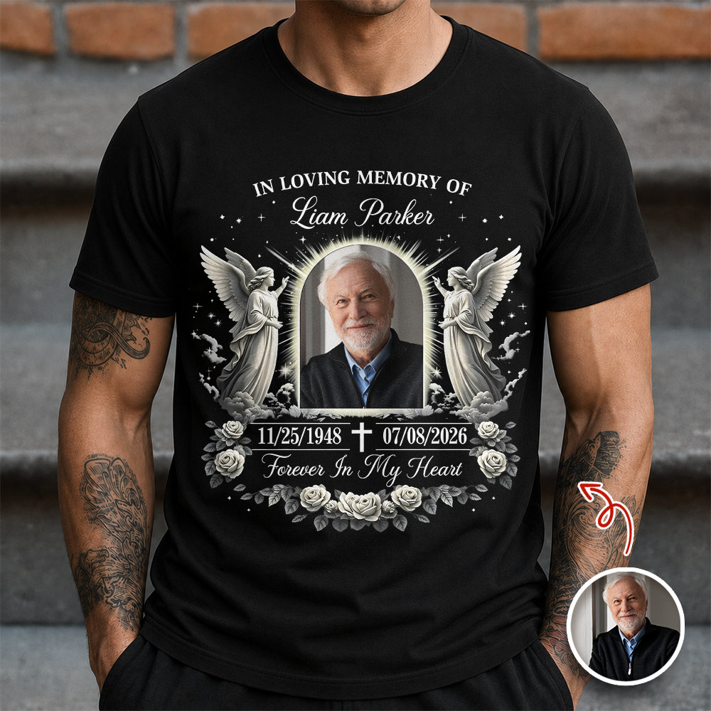 Custom Photo In Loving Memory Memorial Dark Shirt CH07 180166