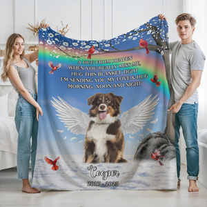Snuggle This Blanket Memorial Pet Loss - Custom Dog Memorial Photo Blanket CH07 896482