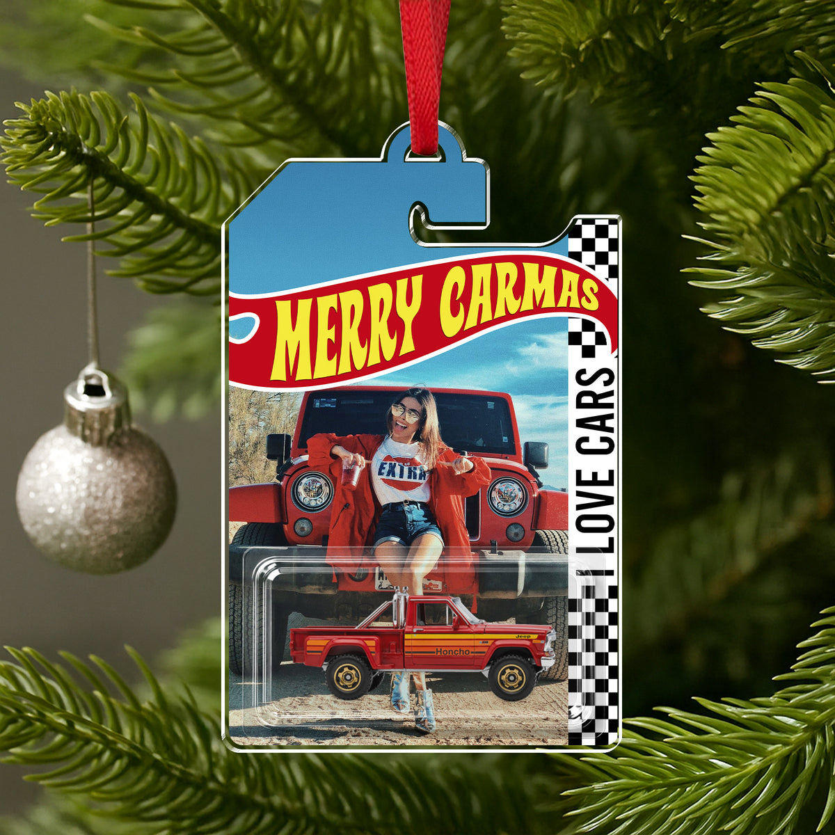 Custom Car Photo Merry Carmas Acrylic Ornament - Personalized Christmas Gift For Car Lovers TH10 170711