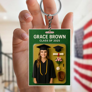 Custom Photo 3D Graduation Action Figure Acrylic Keychain HO82 893904