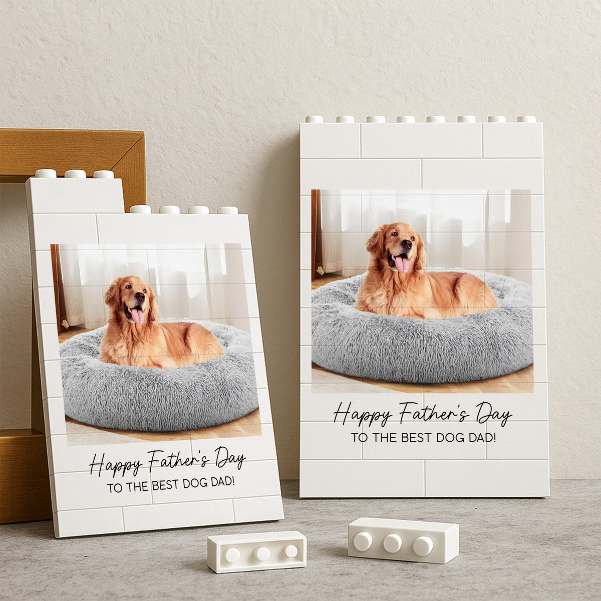 Custom Photo Happy Father's Day To the Best Dog Dad Building Brick Blocks TH10 169779