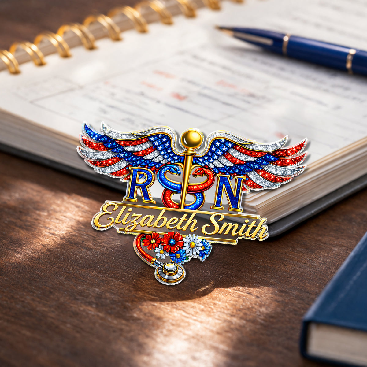 Personalized Name Registered Nurse Acrylic Pin HO82 901960