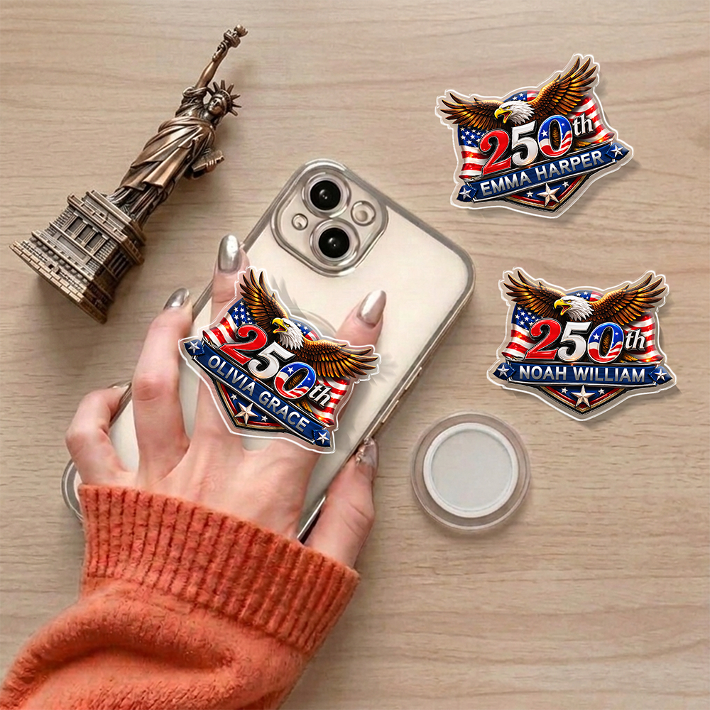 Custom Name 250th Anniversary 1776-2026 Eagle USA Semiquincentennial Patriotic Griptok HA75 920578