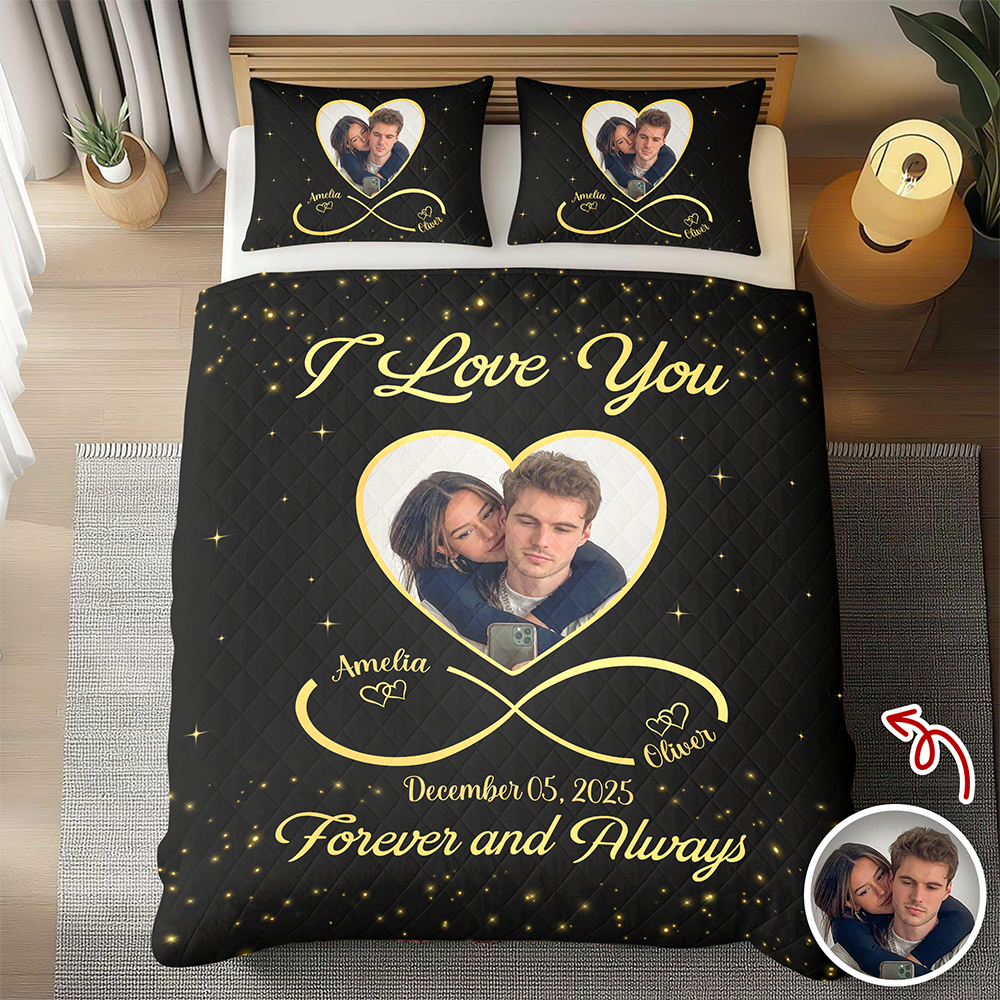 Custom Couple Photo Bedding Set Gift For Valentine CH07 899762
