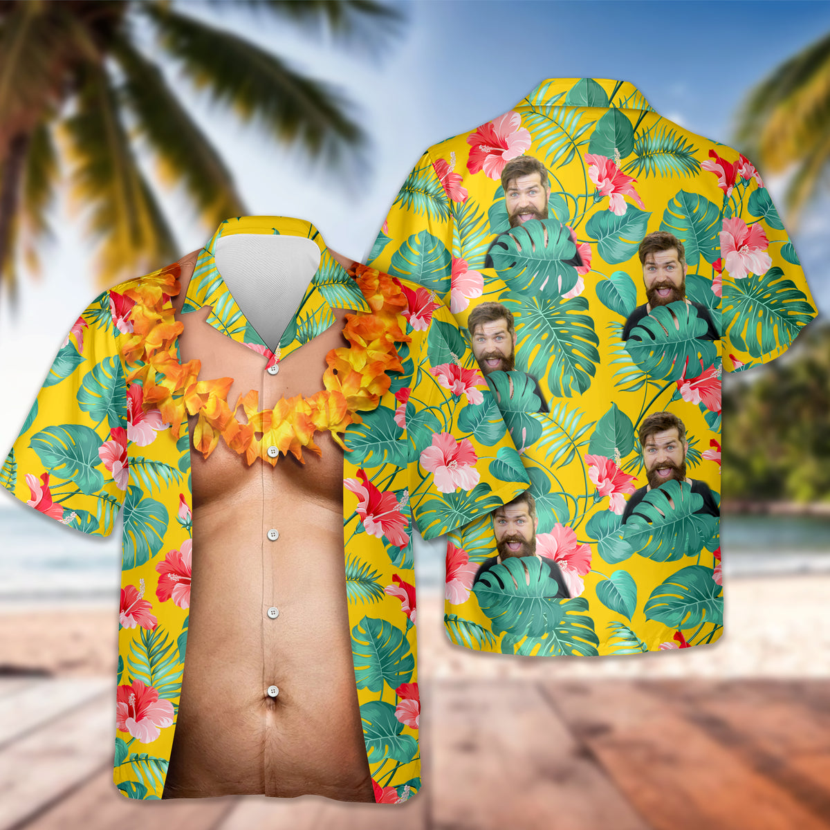 Custom Photo Funny Abs Hawaii Shirt TH10 169871