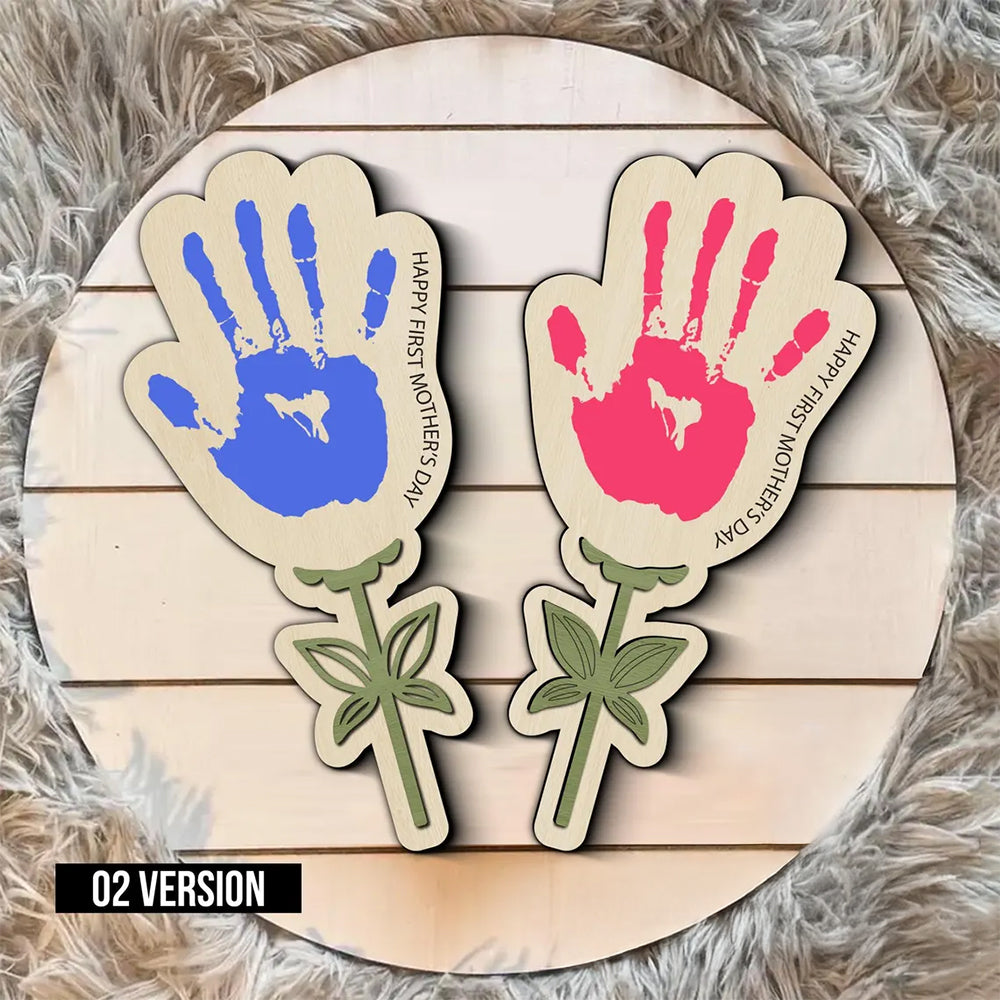 Personalized Happy First Mother's Day 2-Layered Wooden Handprint TH10 169007