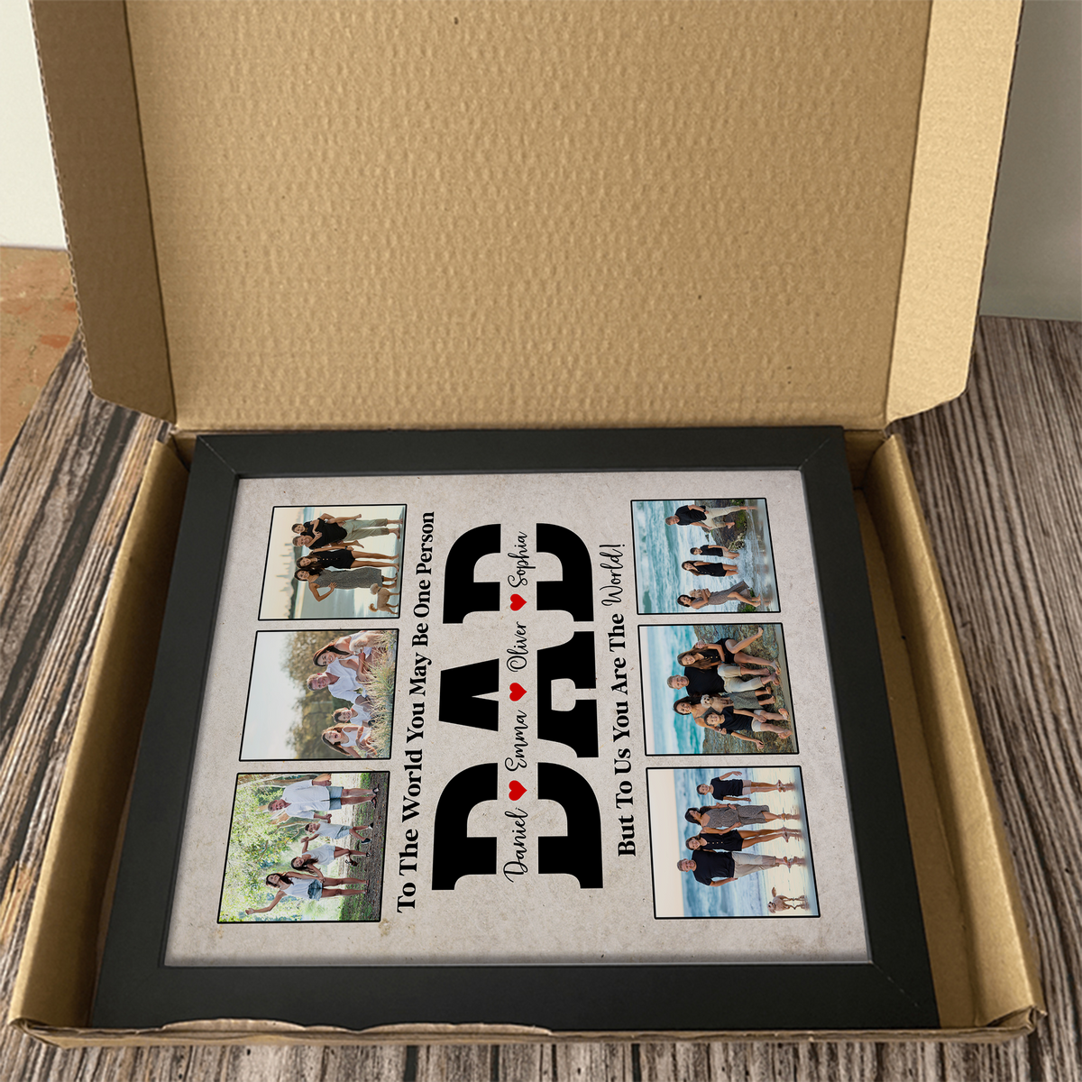 Custom Photo To Me You Are The World Picture Frame Father's Day Gift HA75 892296