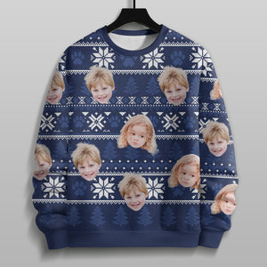 Custom Funny Face May Your Christmas Be Furry And Bright Ugly Sweater For Family, Bestie HO82 891819