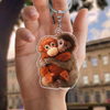 Cute Monkey Hugging Plush Acrylic Keychain, Baby Monkey Punch Keychain CH07 910868